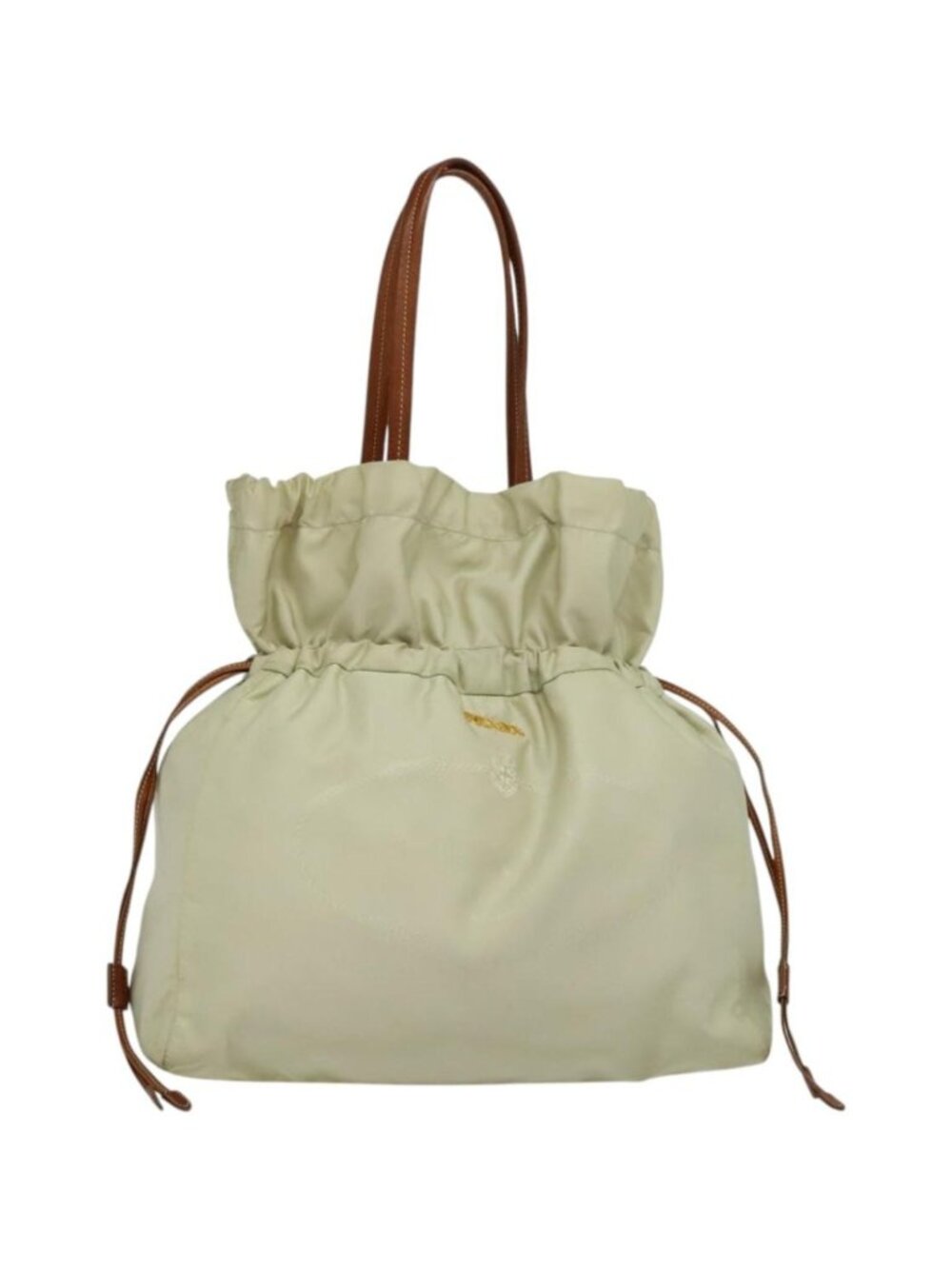 PRADA Shoulder Bag Nylon Beige Gold